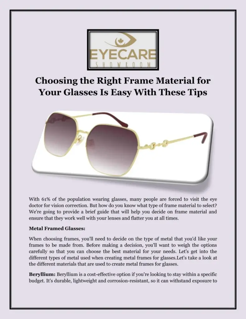 Choosing the Right Frame Material for Your Glasses Is Easy With These
